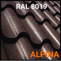Металлочерепица ALPINA ™ 0,45 мм PEMA RAL 8019 Optima Steel
