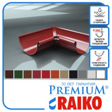 Угол желоба внутренний 90° Raiko Premium125/90 мм