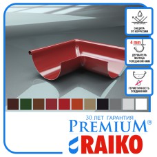 Угол желоба наружный 90° водосточная система Raiko Premium 125/90 мм