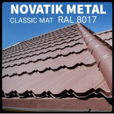 Модульная черепица Novatik Metal Classic Duo МАТ (2-модульный) ArcelorMittal, 0,5 мм RAL 8017