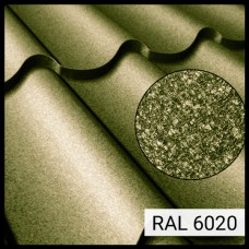 Металлочерепица «Эффект» Цвет по RAL 6020 (Оливково-зелёный)