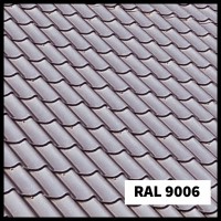 Металлочерепица «Эффект» Цвет по RAL 9006 ( Серебристый металлик )