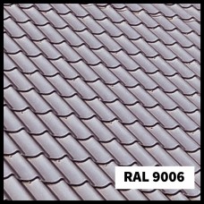 Металлочерепица «Эффект» Цвет по RAL 9006 ( Серебристый металлик )