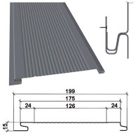 Доска с микрорибером - 0.45 мм /  Фасадные металлические панели / RAL 7004 серый