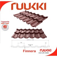 Модульная черепица ® Ruukki Finnera Crown BT RR 887 0,52 мм 