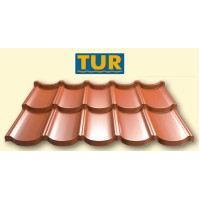 Металлочерепица модульная TUR ® | ТУР | Ral 8017 | 0,5 mm | Purmat | Польша | ™ Прушински  | 0,805 м2 |