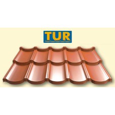 Металлочерепица модульная TUR ® | ТУР | Ral 8017 | 0,5 mm | Purmat | Польша | ™ Прушински  | 0,805 м2 |