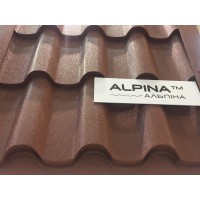 Металлочерепица ALPINA 0,45 мм PEMA RAL 8017 Optima Steel