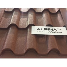 Металлочерепица ALPINA 0,45 мм PEMA RAL 8017 Optima Steel